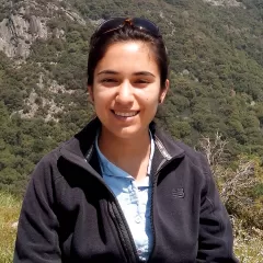 woman in mountain terrain