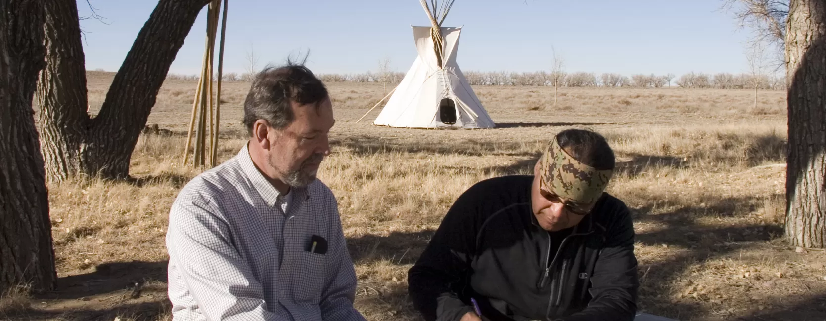 Bill Billeck and Otto Braided Hair at the Sand Creek Massacre repatriation